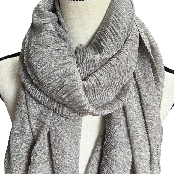 Anthropologie Accessories - Anthropologie LOOK by M Gray 100% Shirred Scarf w/ Fringe NWT 29”x86”